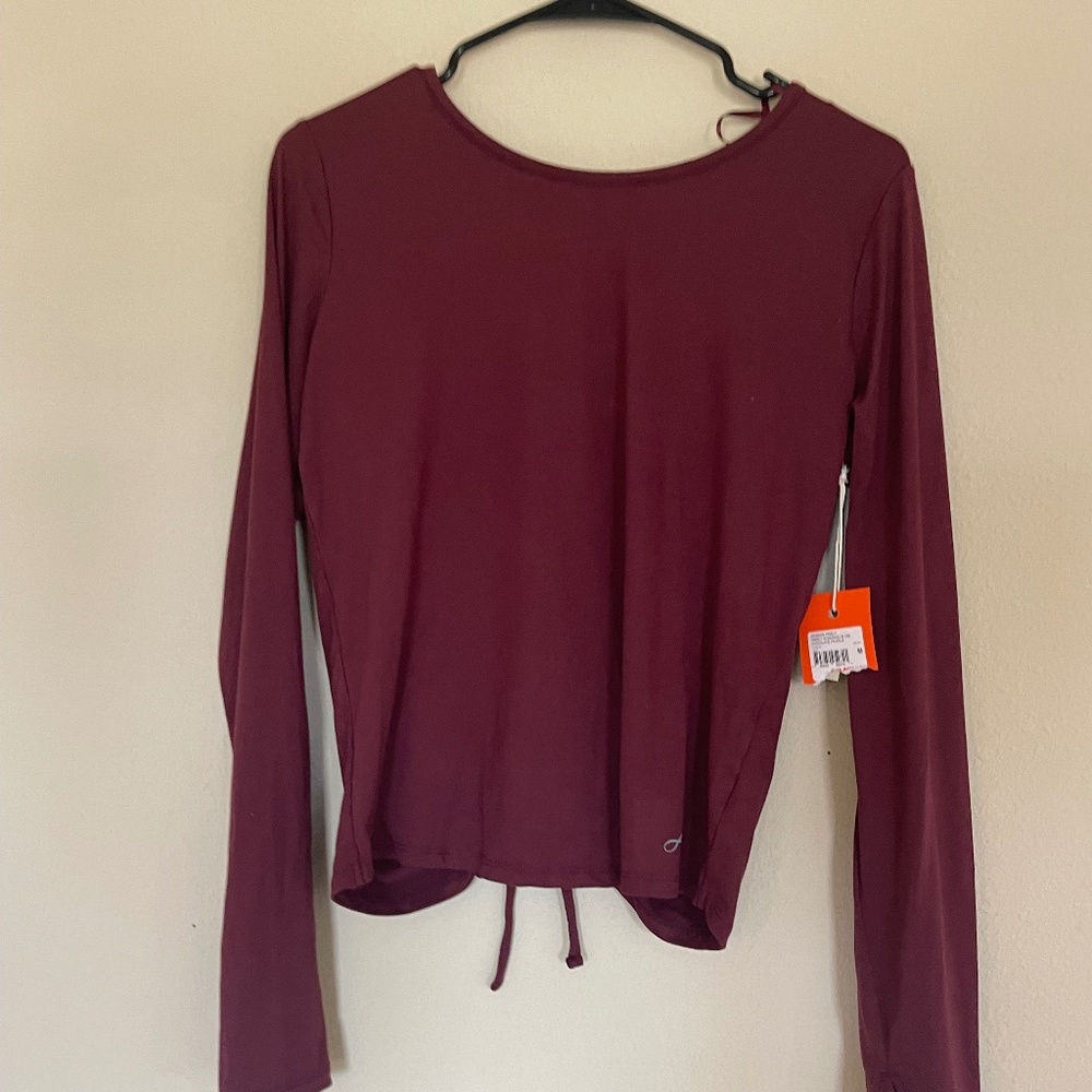 FREELY Long Sleeve Open Back Top